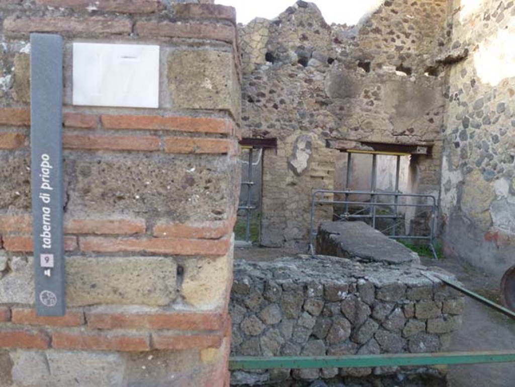 IV.17 Herculaneum. October 2012. Looking towards west wall, from entrance. Photo courtesy of Michael Binns.